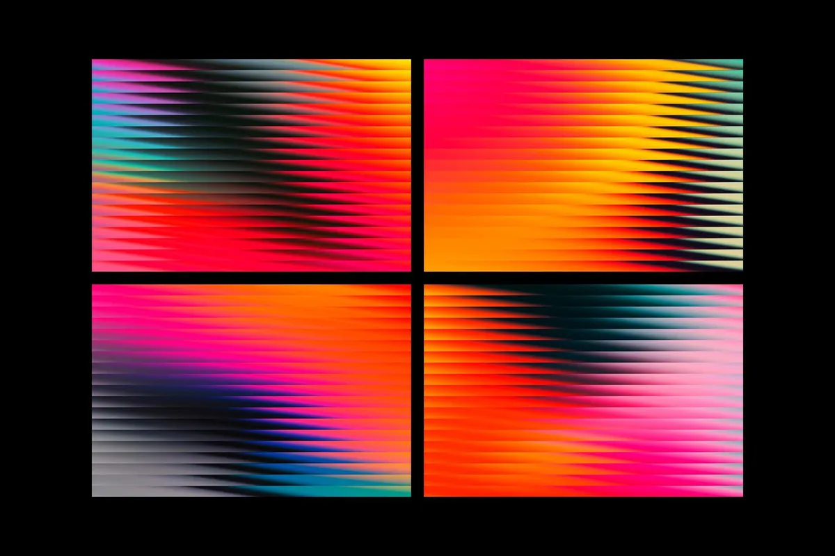 Vibrant Fluted Glass Textures