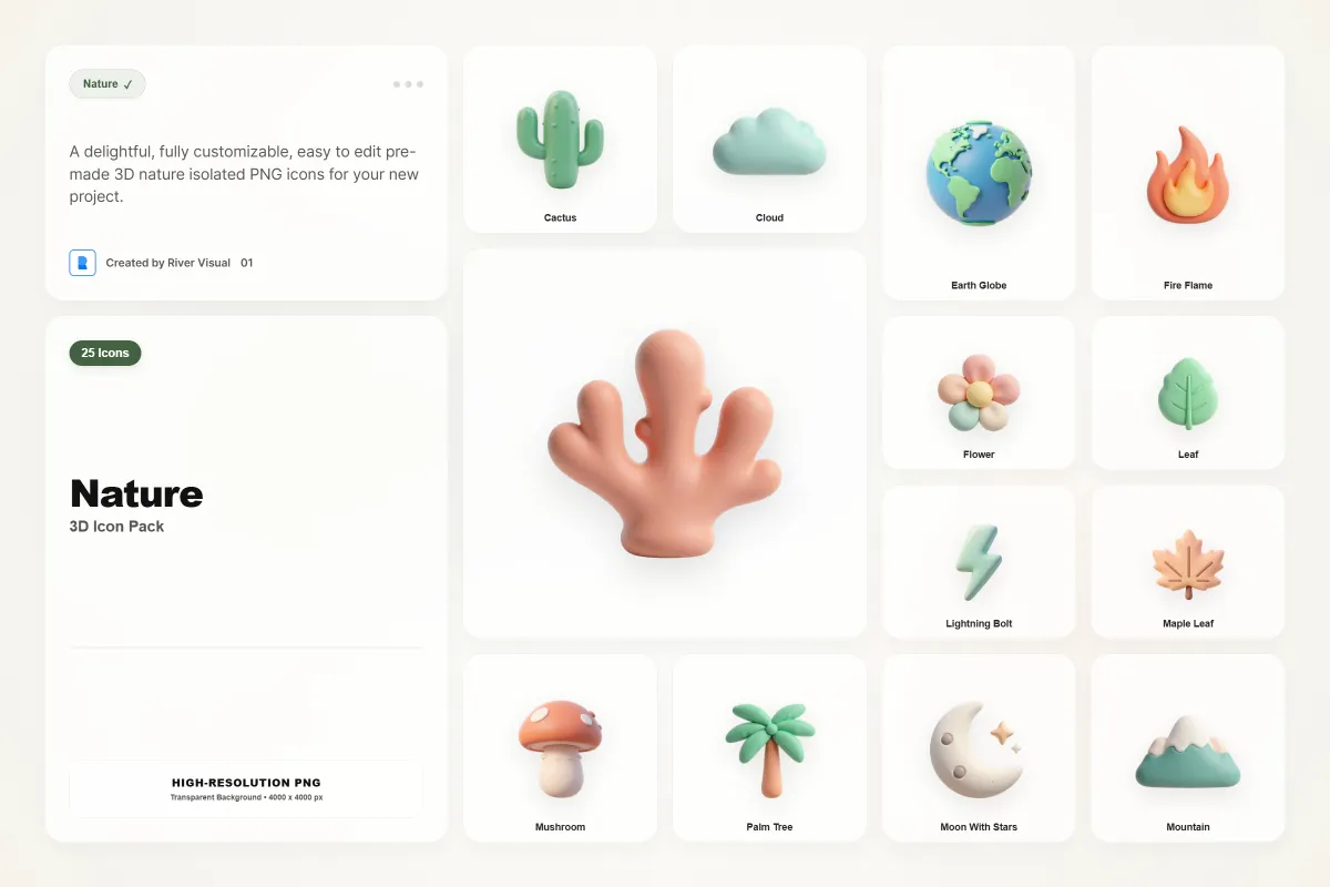 3D Nature Icons