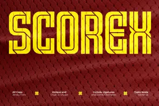 Scorex - Numberset / Nameset Sport Jersey Font