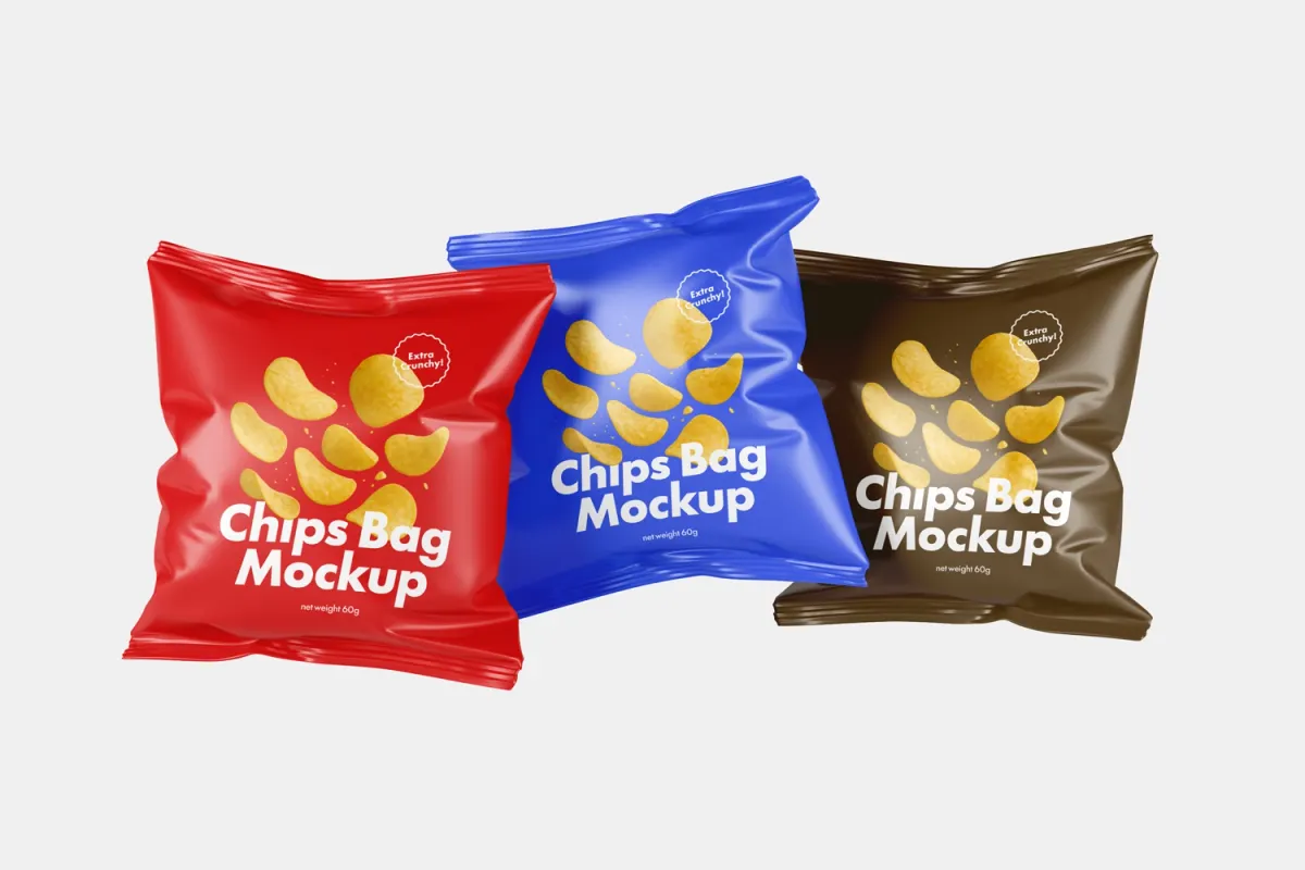 Chips Bag Packaging Mockups