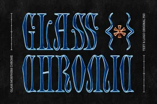 Glass Morphism Chrome Text Effect