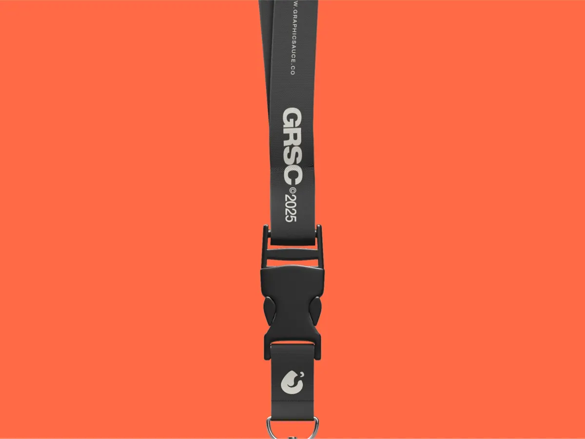 Lanyard ID Badge Mockup Front View