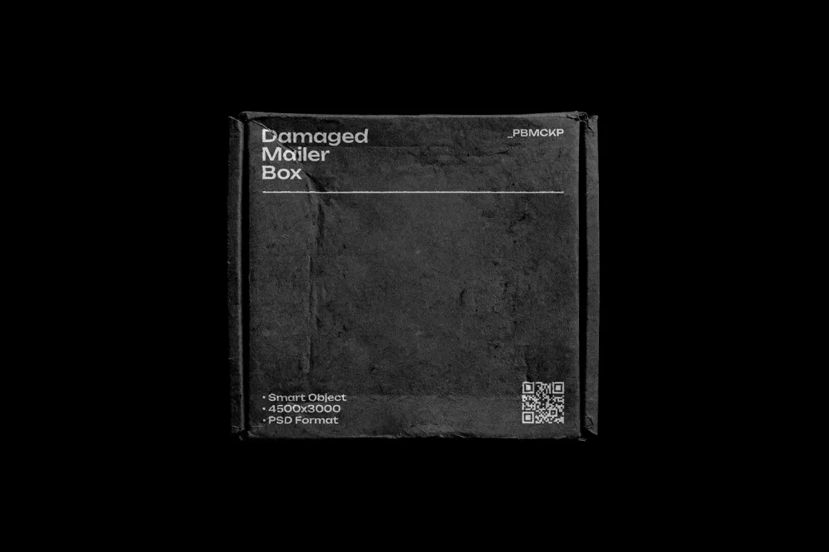 Square Damaged Mailer Box Mockup