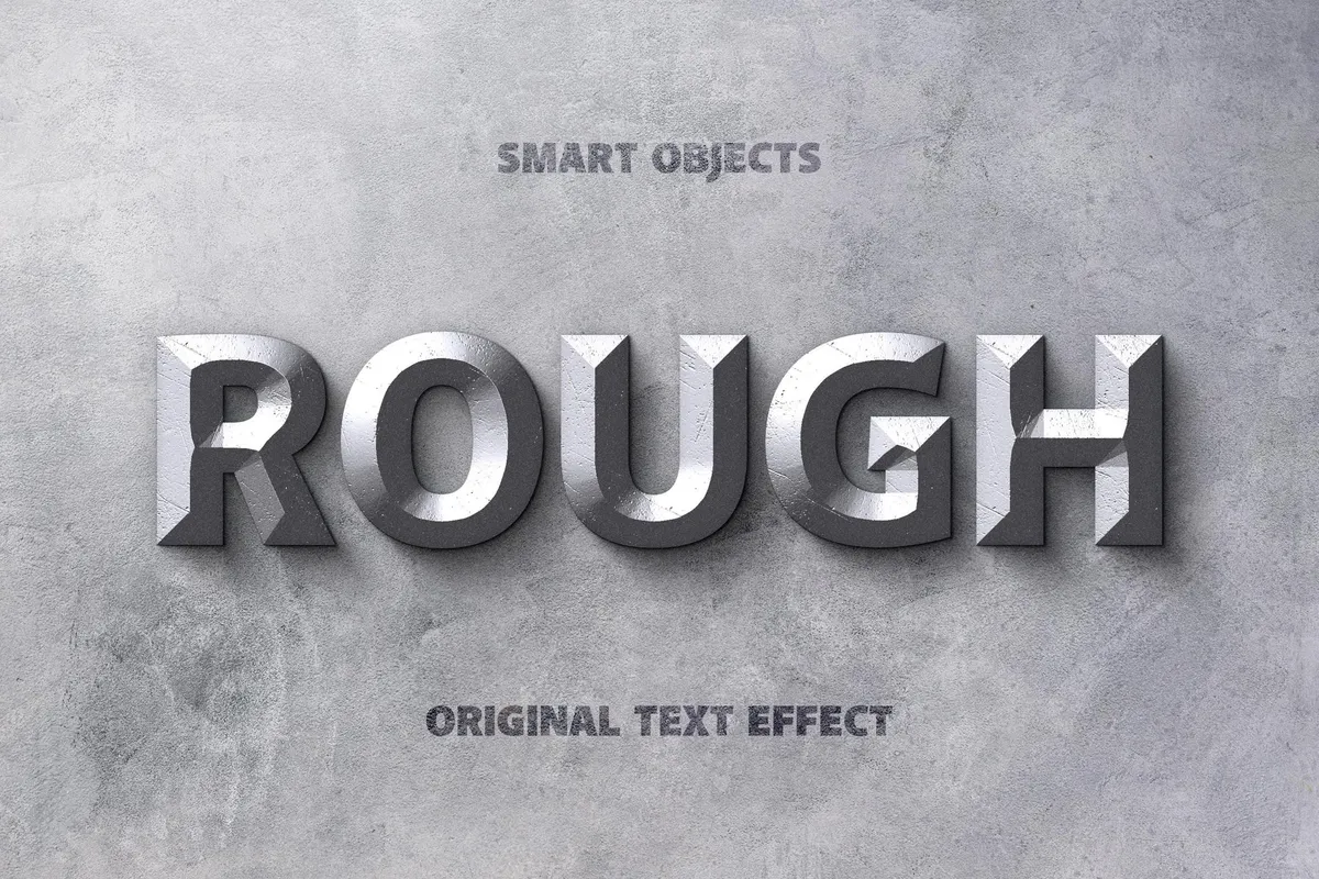 Rough Silver Steel Text Effect