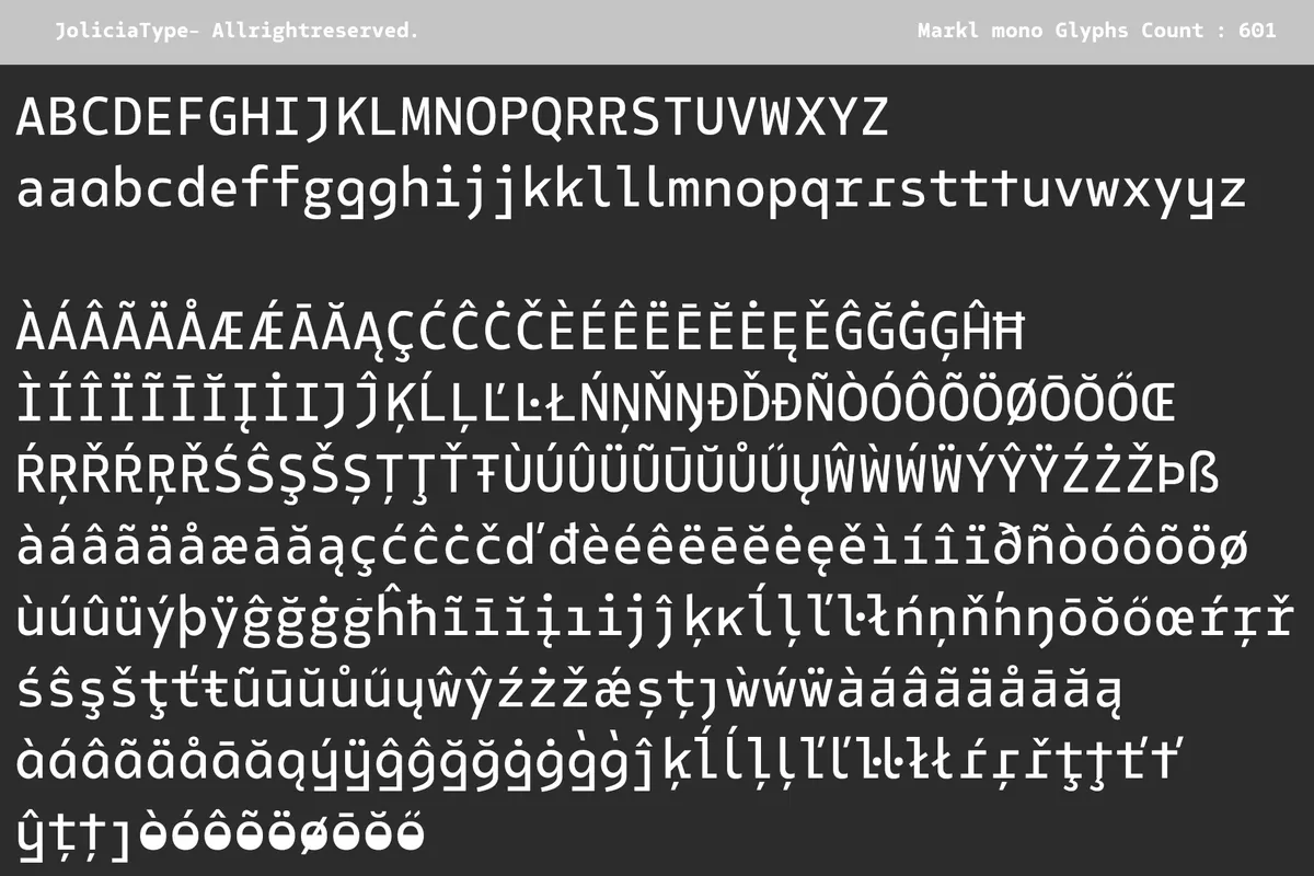 Markl Mono - Typewriter Style Sans Font