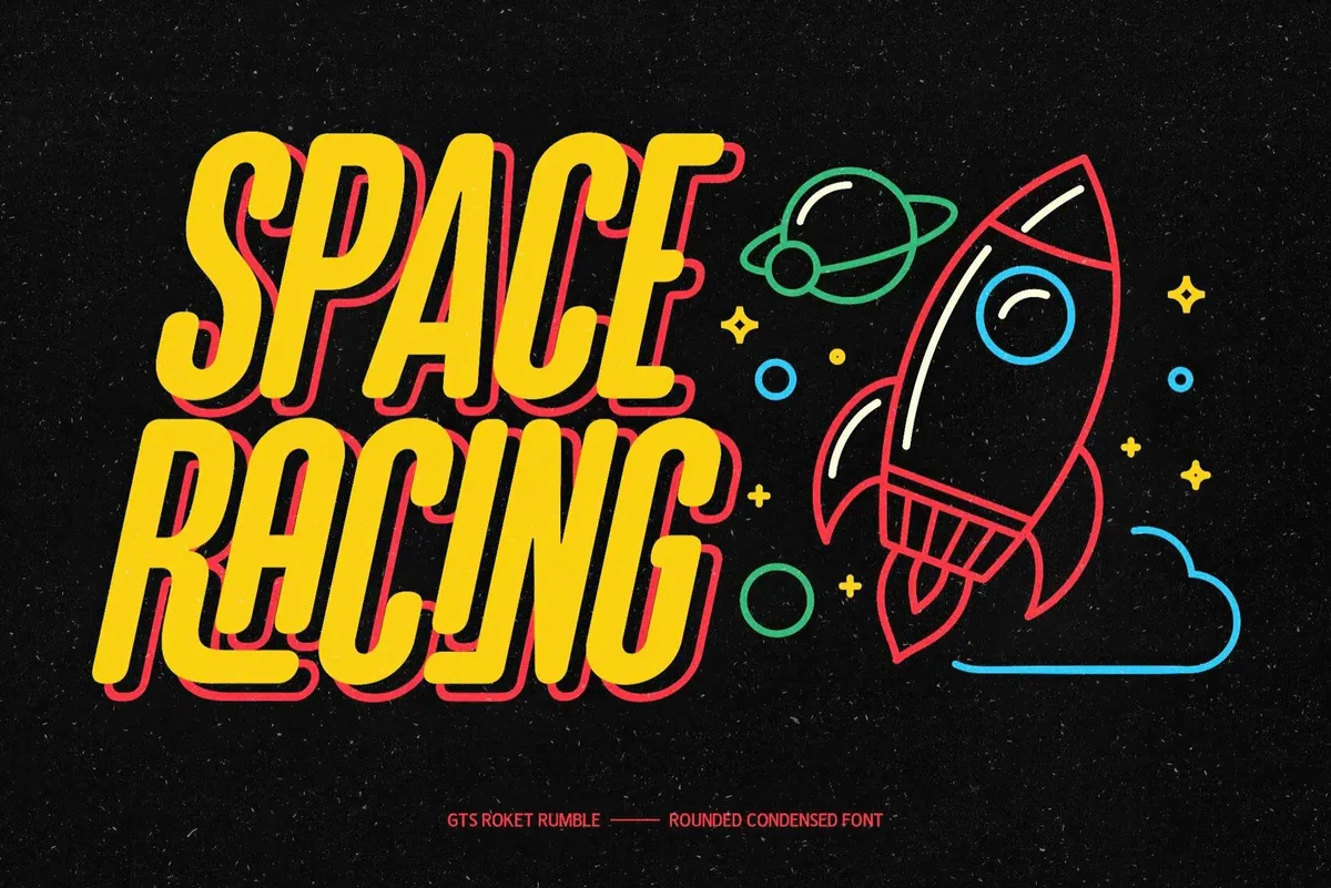GTS Rocket Rumble — Retro Condensed Font