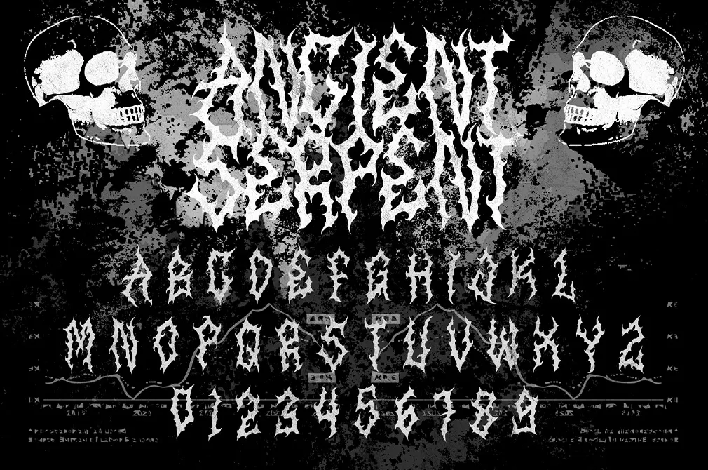 ANCIENT SERPENT — Trash Metal Font