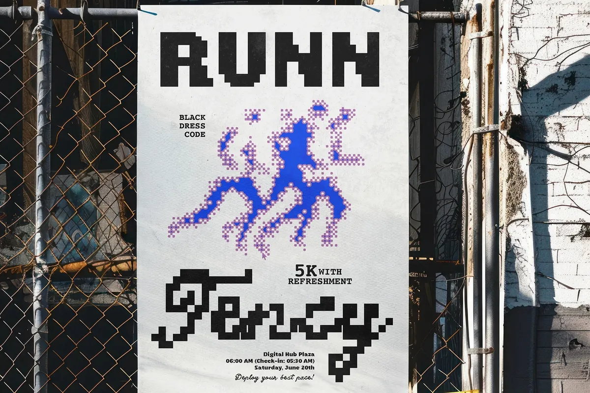 Digital Match - Pixel Font Duo