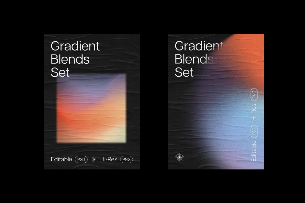 Grainy Gradient Texture Shapes