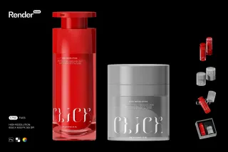 Cosmetic Bottle & Jar Mockup Set