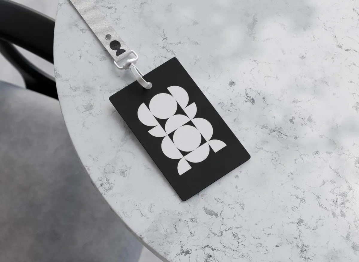 ID Card on Marble Table Mockup
