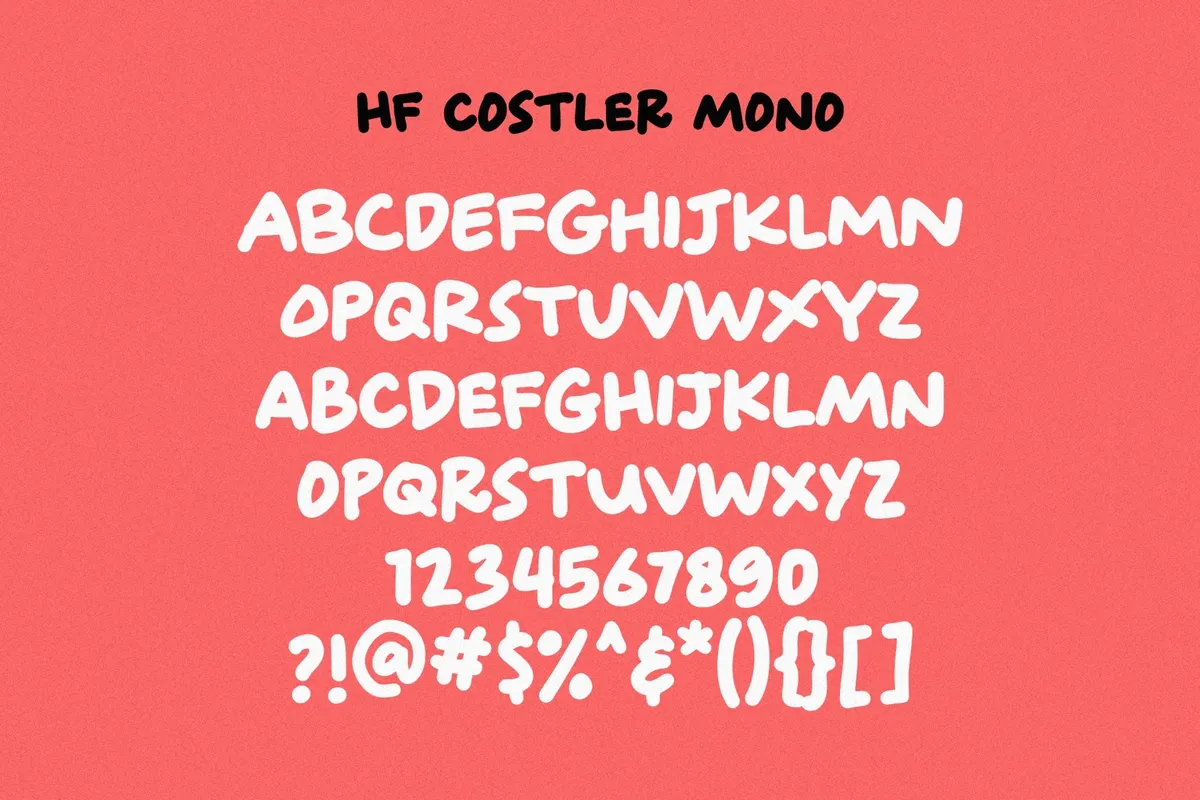 HF Costler - Hand Drawn Font Pack