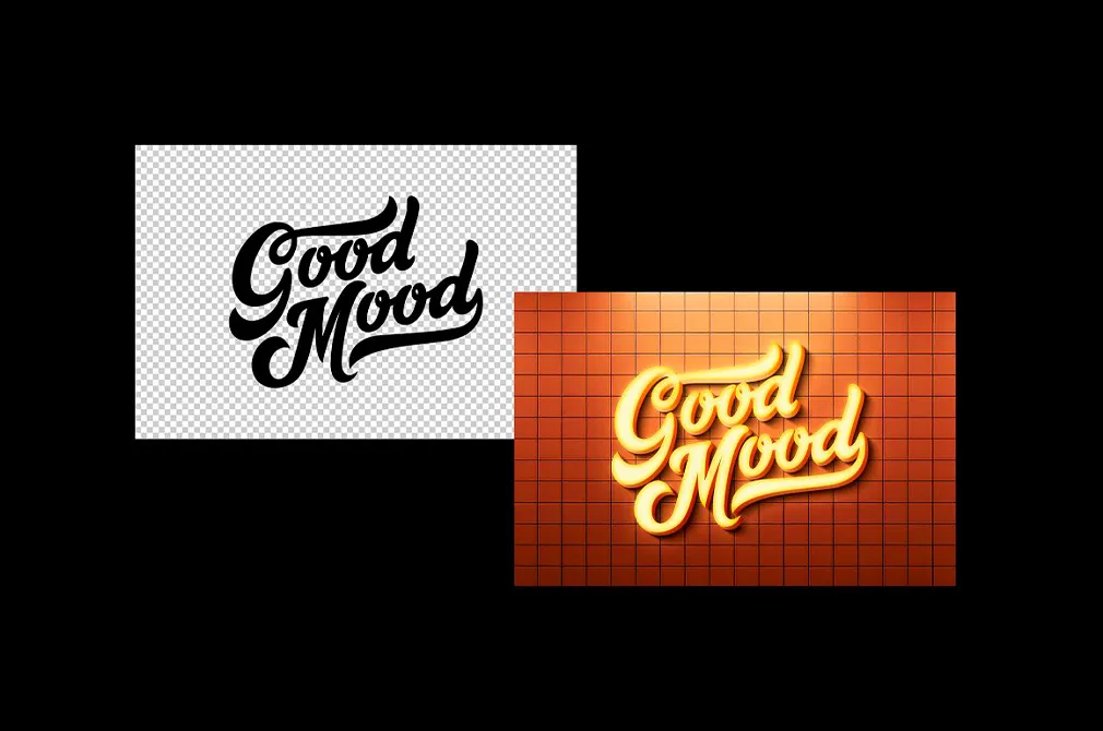 Bright Retro 3D Sign Mockups