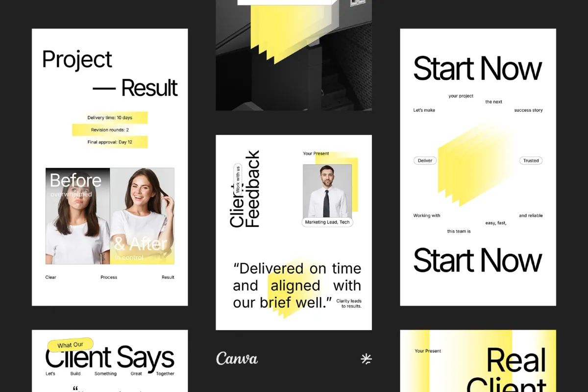 Client Testimonials Instagram Pack for Canva