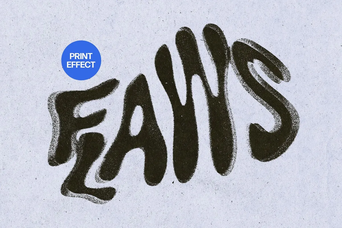 Mess Printed Text & Logo Effect