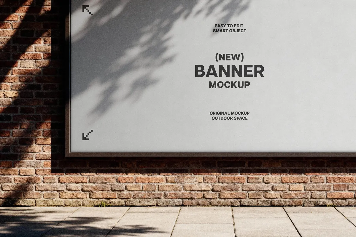 Brick Wall Banner Mockup