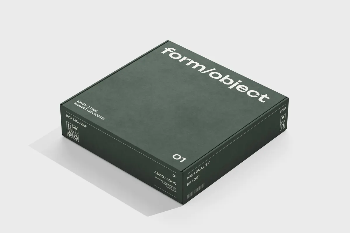 Flat Square Box Mockup
