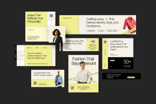 Editorial Fashion LinkedIn Kit — Adobe & Figma Template