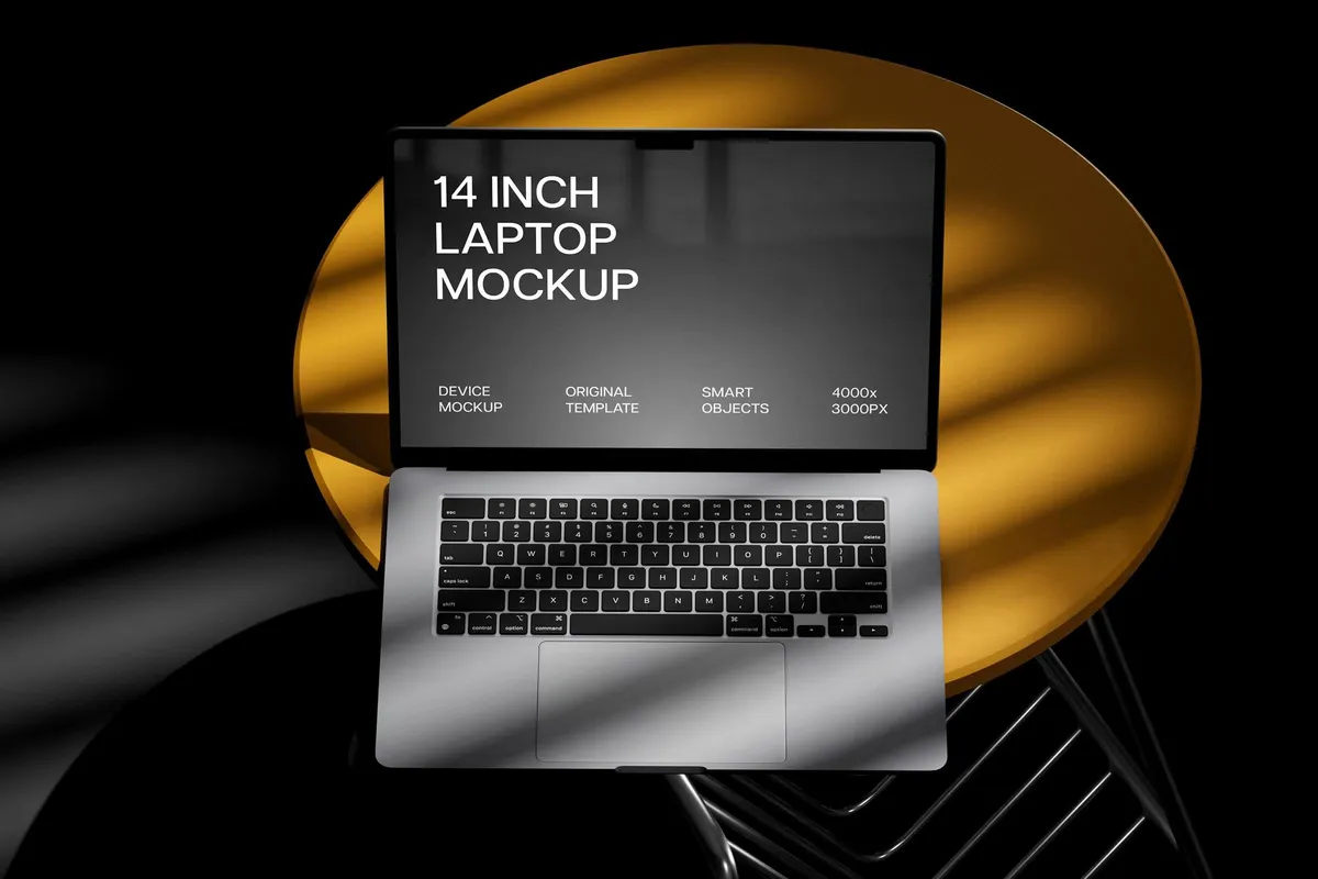 MacBook Pro 14 Mockup on Table