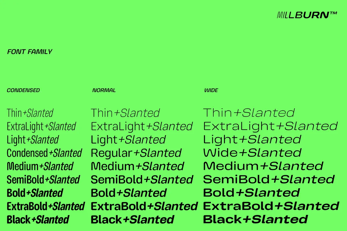 JT Millburn - Sports Racing Sans Serif Font Family
