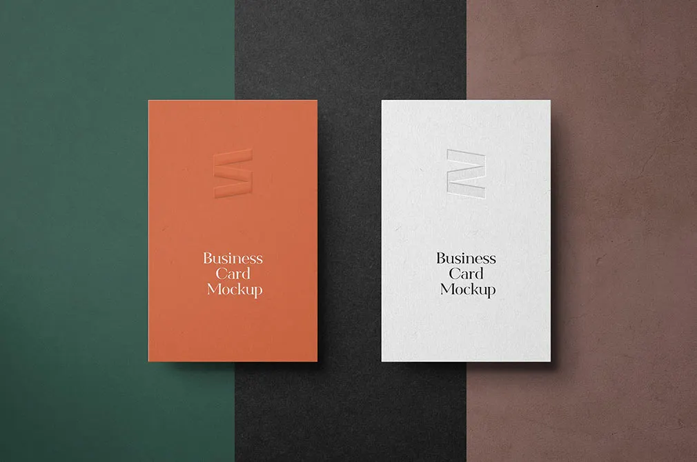 Vertical Business Card Mockup