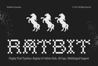 Ratbit - Pixel Display Font with Outline Style