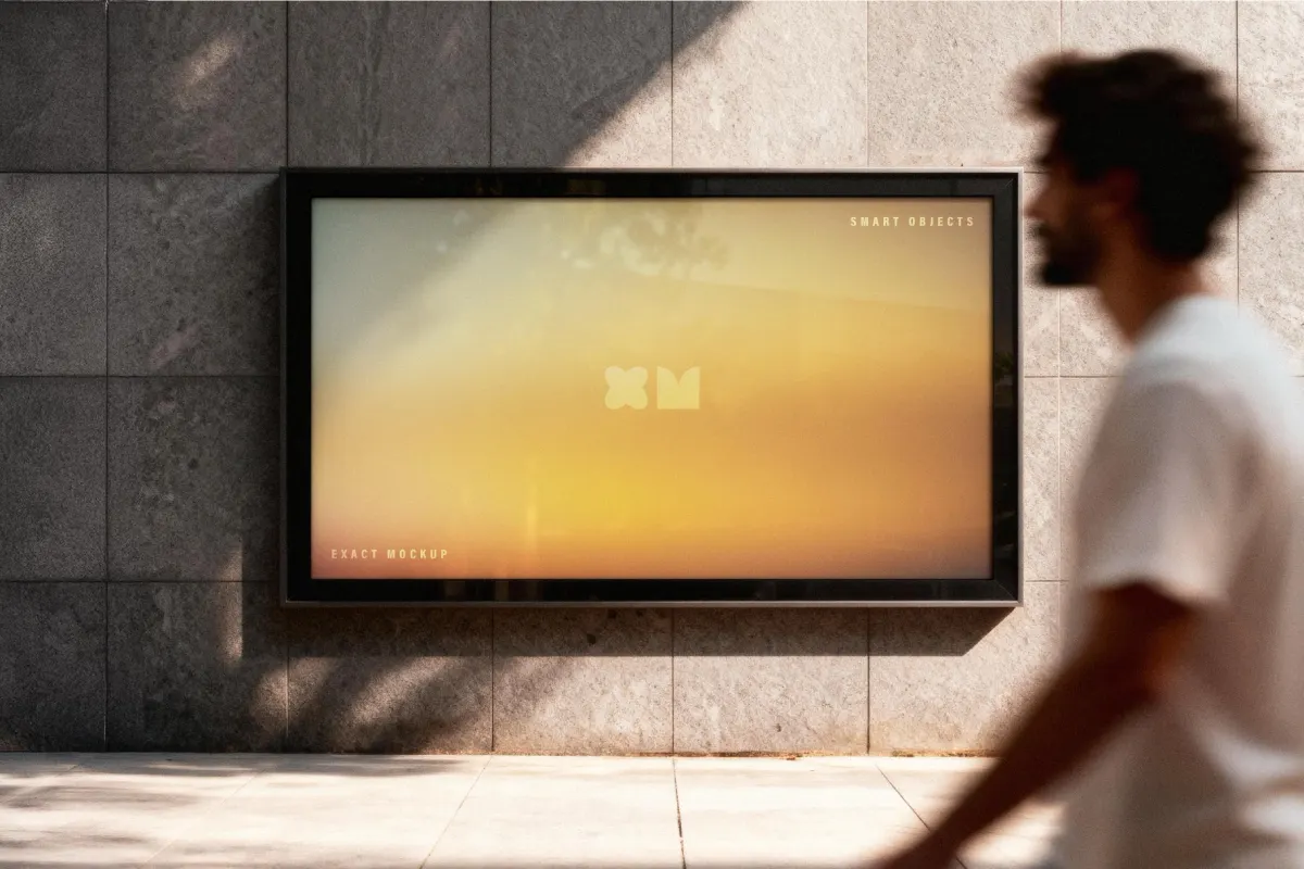 Outdoor Framed Billboard Mockup