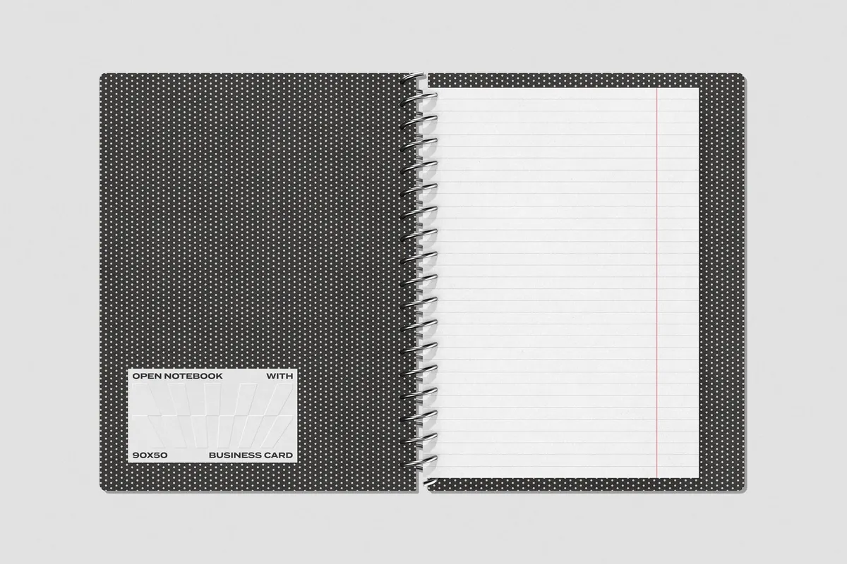 Spiral Notebook & Business Card Mockup