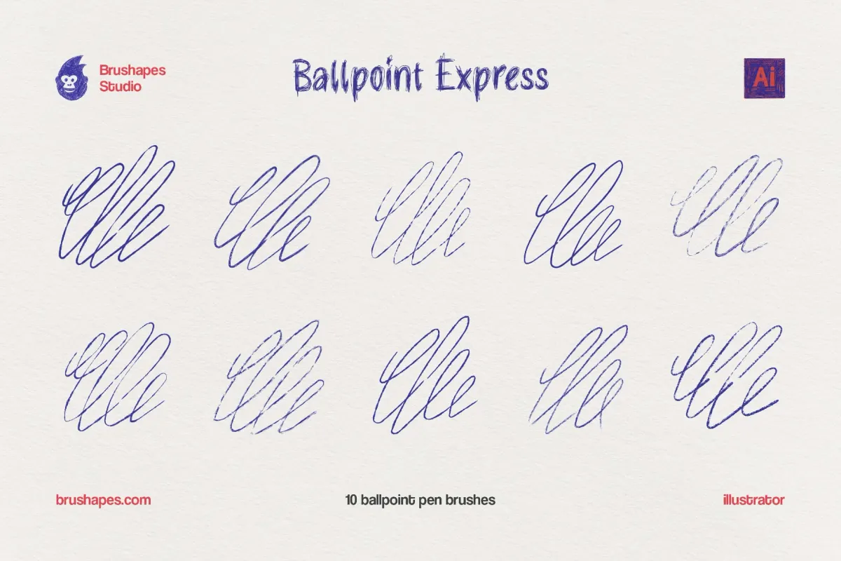 Ballpoint Pen Illustrator Brushes