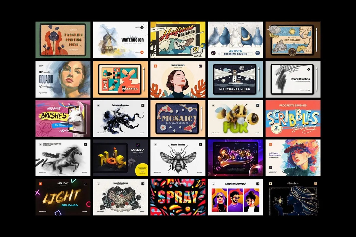 25-in-1 Procreate Brushes Bundle