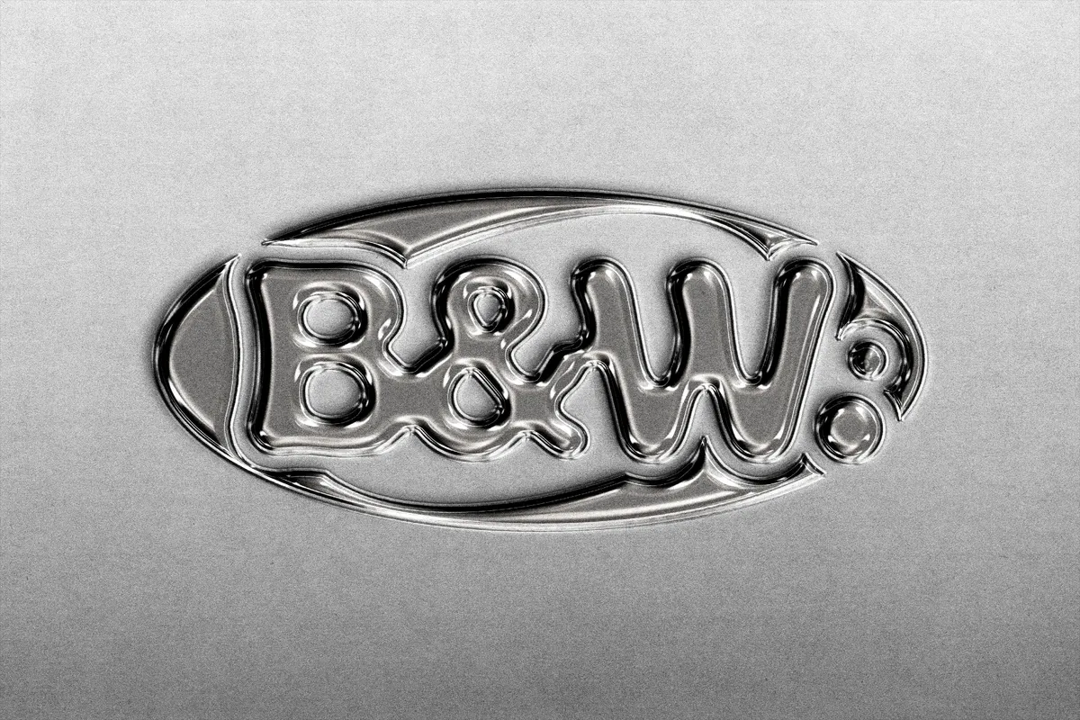 Retro Fluid Chrome Text Effect