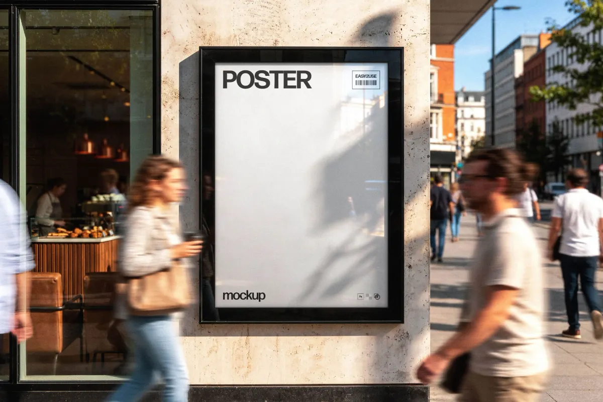 Framed Outdoor Poster Mockup
