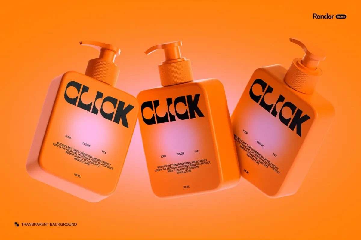 Pump Bottle Mockup Set with AR