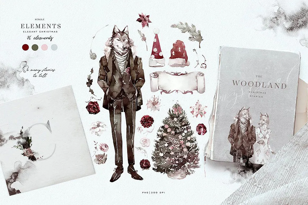 Mystical Winter Watercolor Set