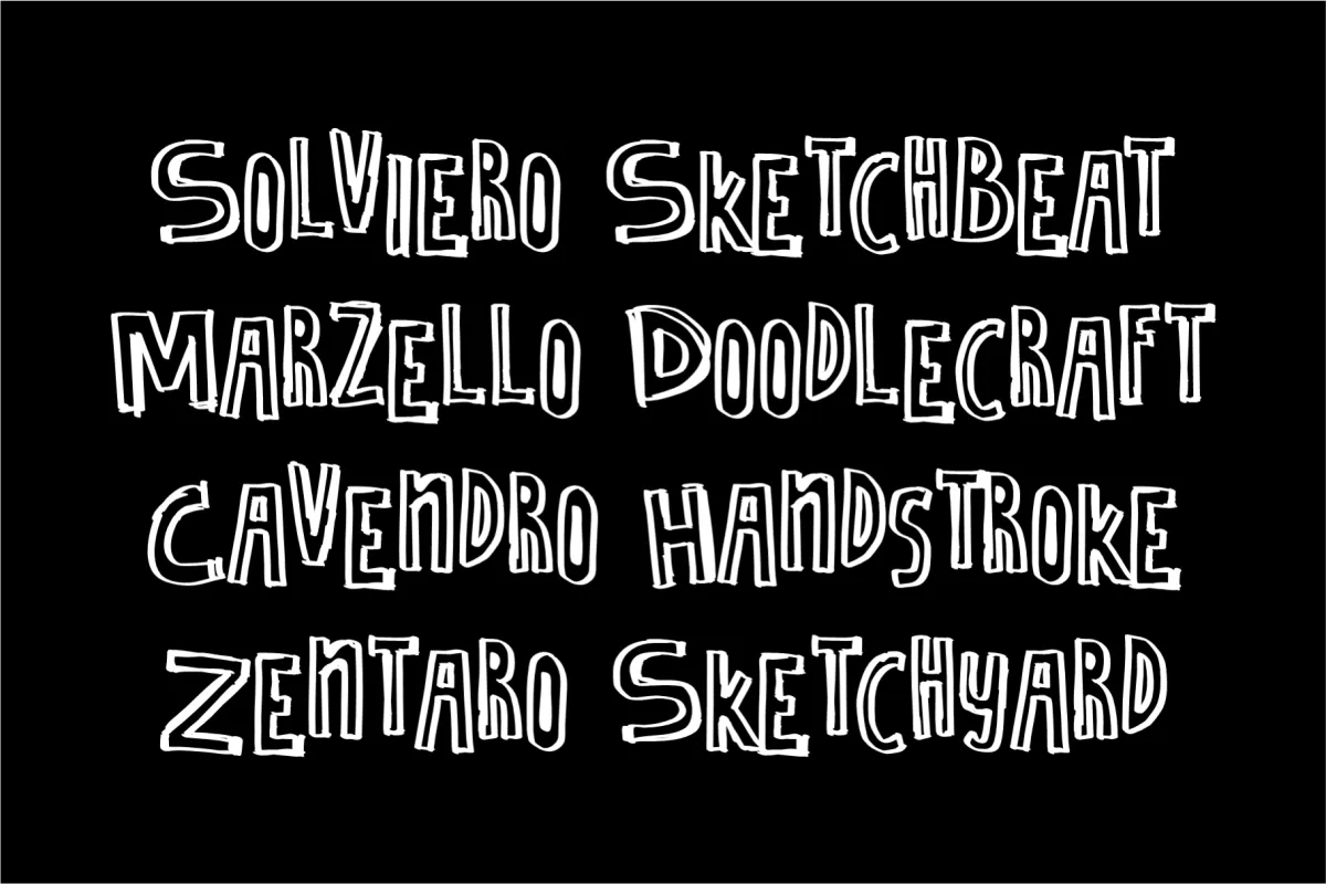 Velmora Scribbler - Hand Drawn Outline Font