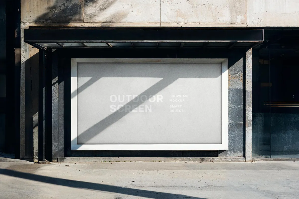 Bus Stop Outdoor Billboard Mockup