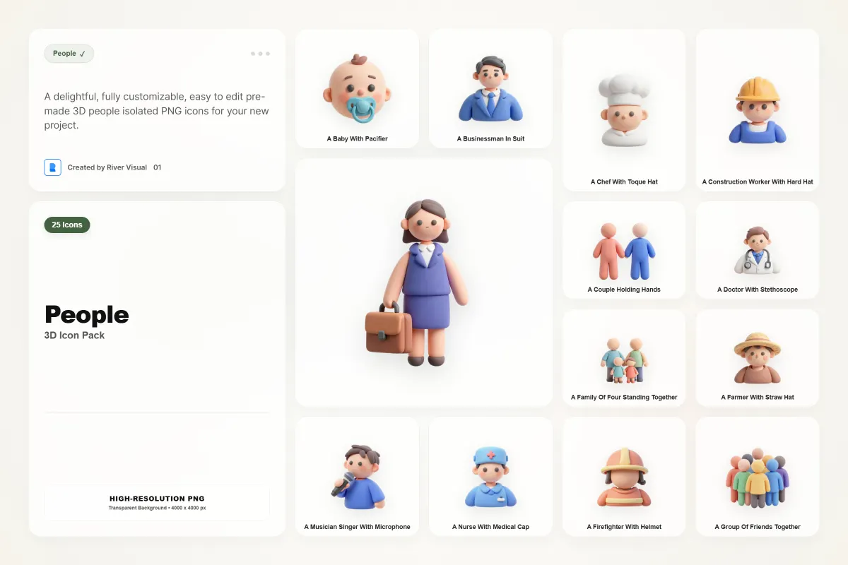 3D People Icons