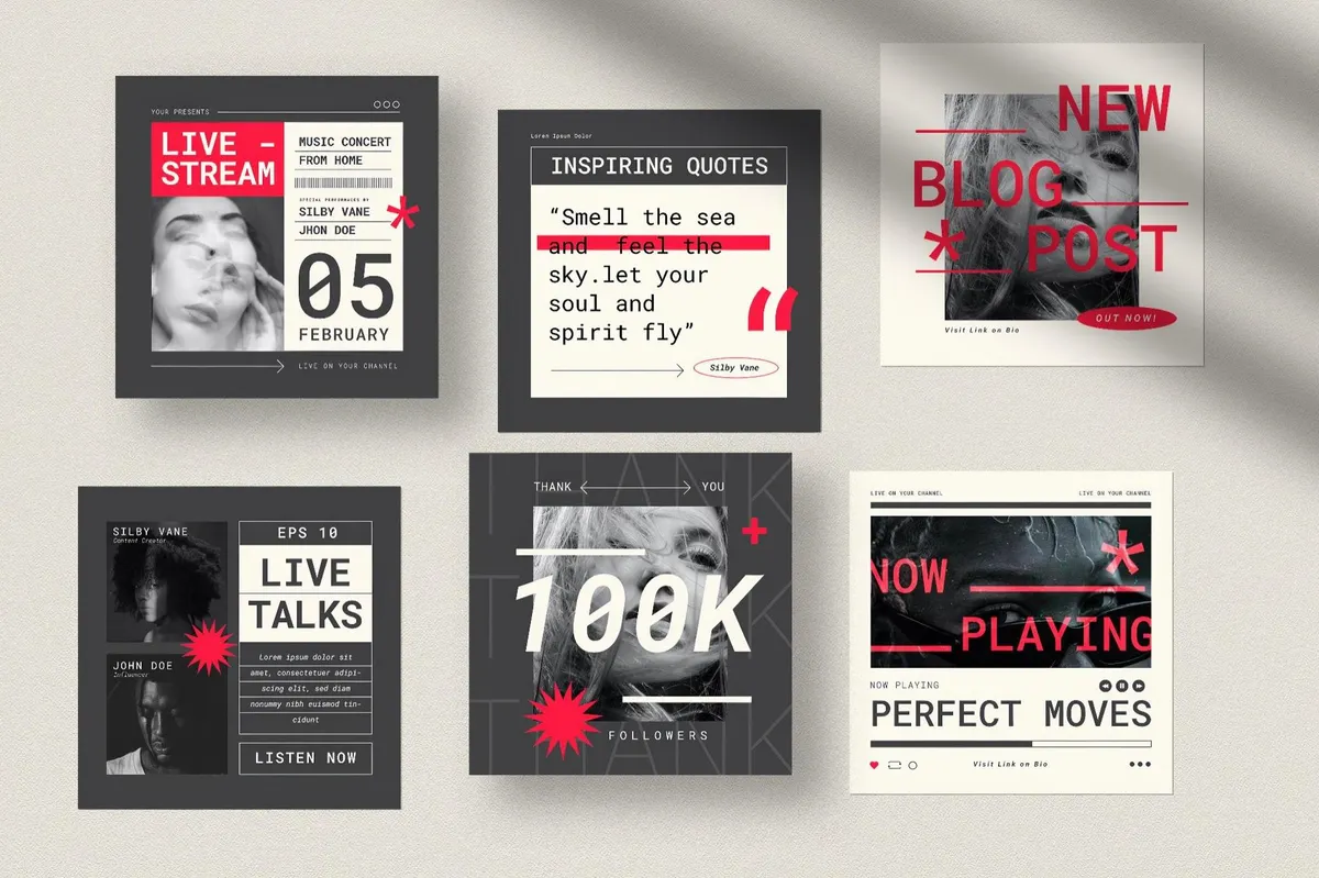 Mono Instagram Post Templates