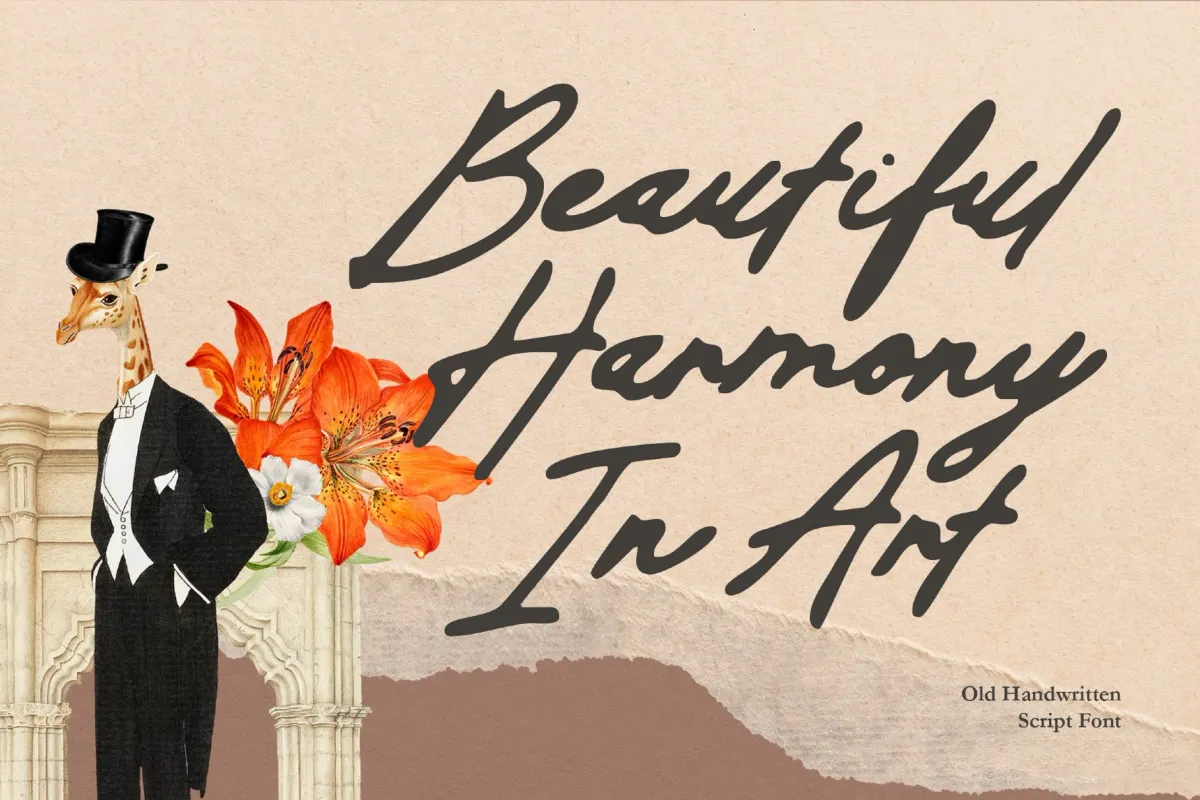 Organic Gardenia - Old Handwritten Script Font