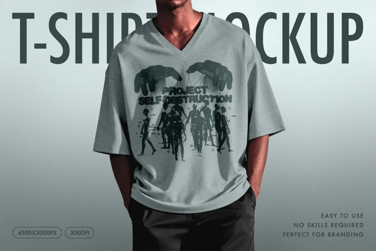 Men's V-Neck T-Shirt Mockup