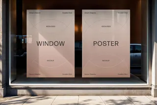 Vertical Display Window Posters Mockup