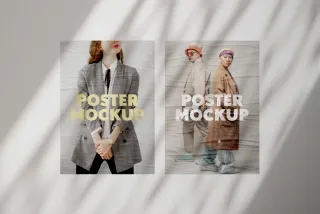 Poster Mockup with Shadow Overlay