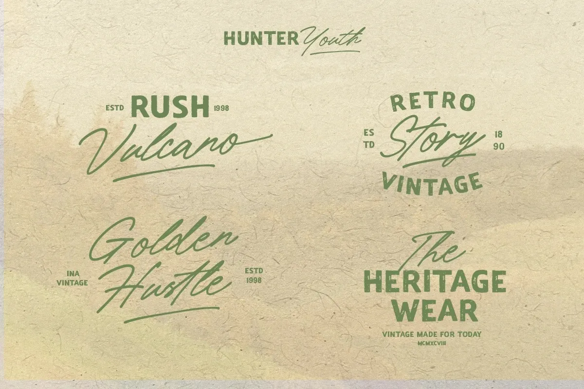 Hunter Youth - Vintage Handwritten Font Duo
