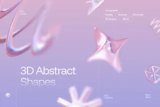 Blurry Holographic 3D Abstract Shapes