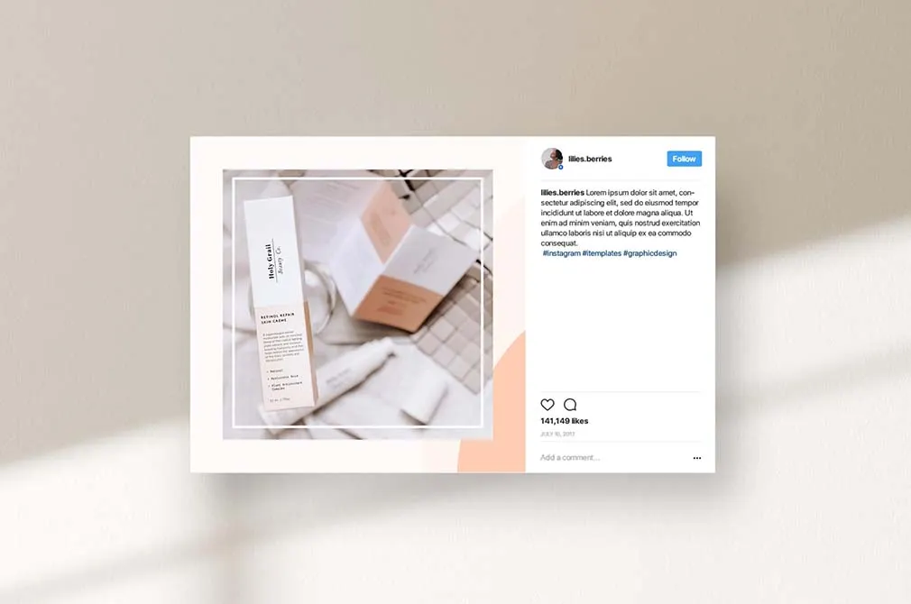 Peach Instagram Puzzle Template