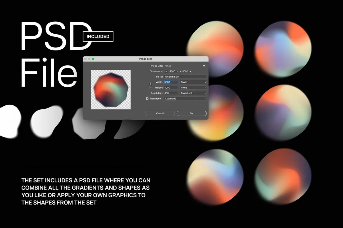 Gradient Texture Shapes Collection