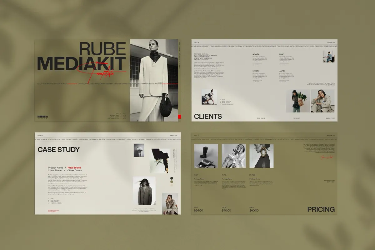 RUBE — Brand Portfolio & Media Kit Template