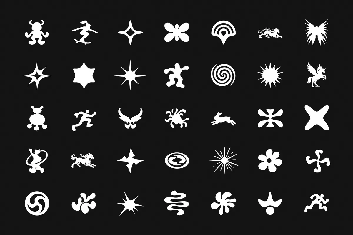 175 Experimental Vector Glyphs – Graphic Creatures & Organic Marks