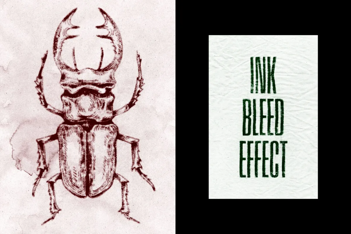 Ink Bleeds Grunge Paper Effect