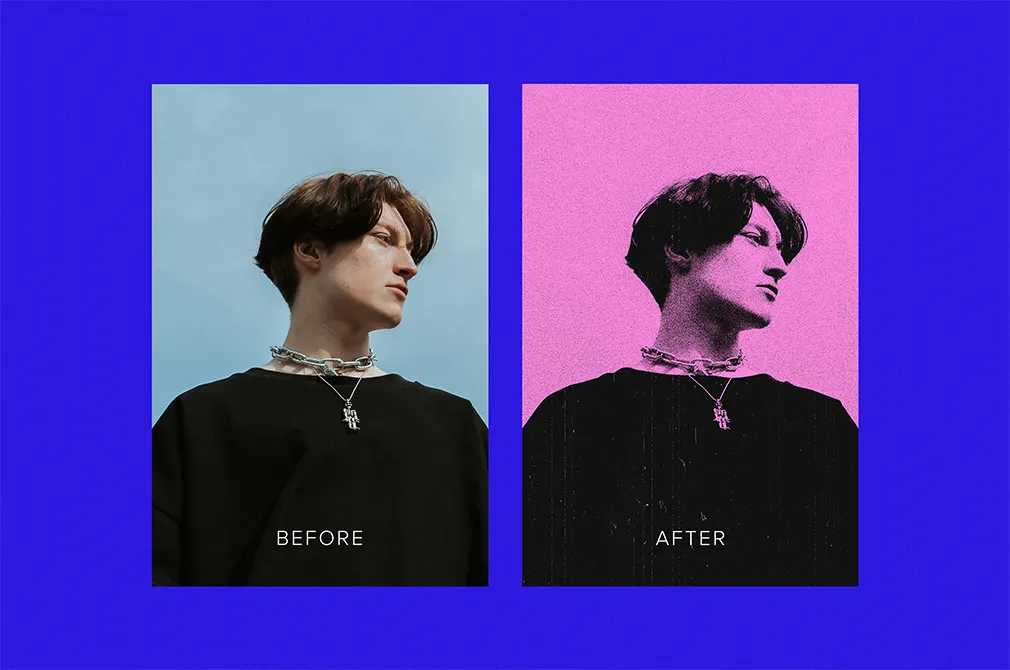 Old Risograph Poster Photo Effect